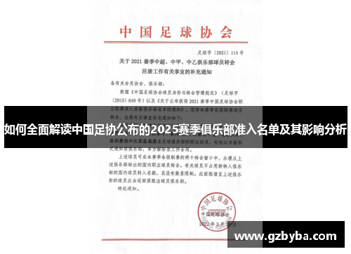 如何全面解读中国足协公布的2025赛季俱乐部准入名单及其影响分析